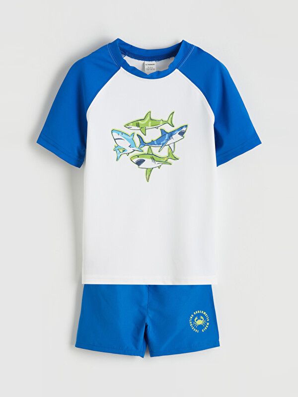 Moudda LC Waikiki - Ensemble maillot de bain en tissu pour Garçon couleur Blanc optique - Tunisie 1