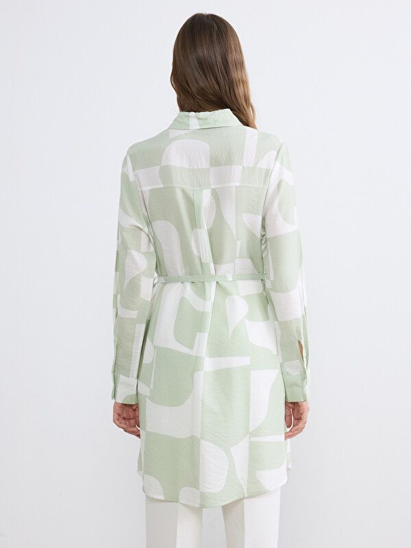 Moudda LC Waikiki - Tunique imprimée manches longues en tissu pour Femme couleur Vert imprimé - Tunisie 4
