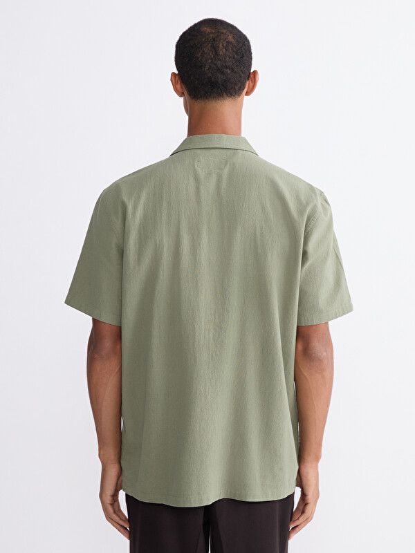 Moudda LC Waikiki - Chemise manches courtes en tissu pour Homme couleur Vert kaki - Tunisie 4