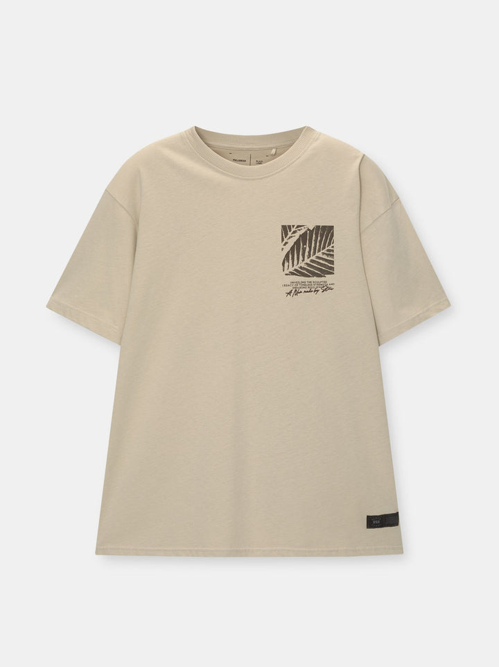 Moudda PULL & BEAR - T-Shirt Demi-Manches Black Label 02 Sable - Tunisie 1