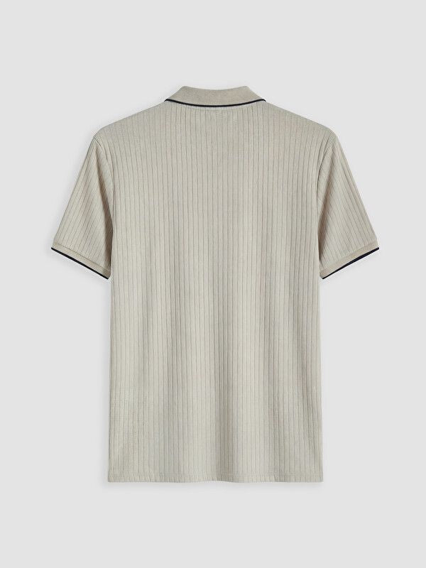 Moudda LC Waikiki - T-shirt manches courtes en jersey pour Homme couleur Beige - Tunisie 2