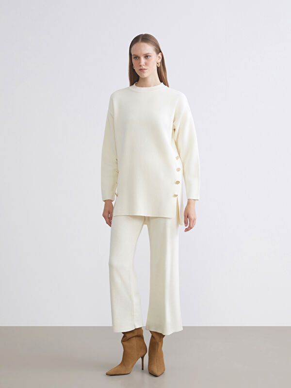 Moudda LC Waikiki - Pull tricot épais Femme Ecru - Tunisie 2