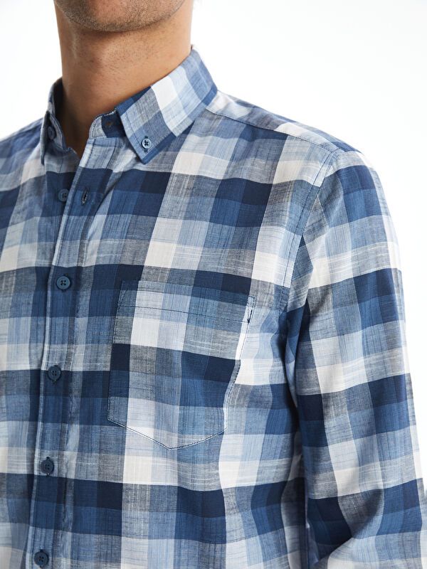 Moudda LC Waikiki - Chemise à carreaux manches longues en tissu pour Homme - Tunisie 3