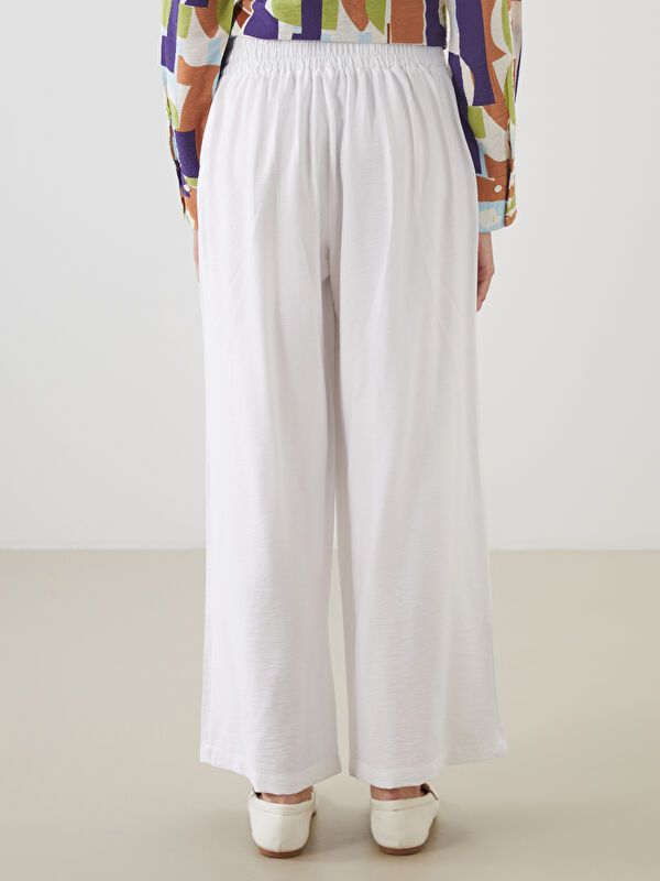 Moudda LC Waikiki - Pantalon tissé fin Femme Blanc optique - Tunisie 4