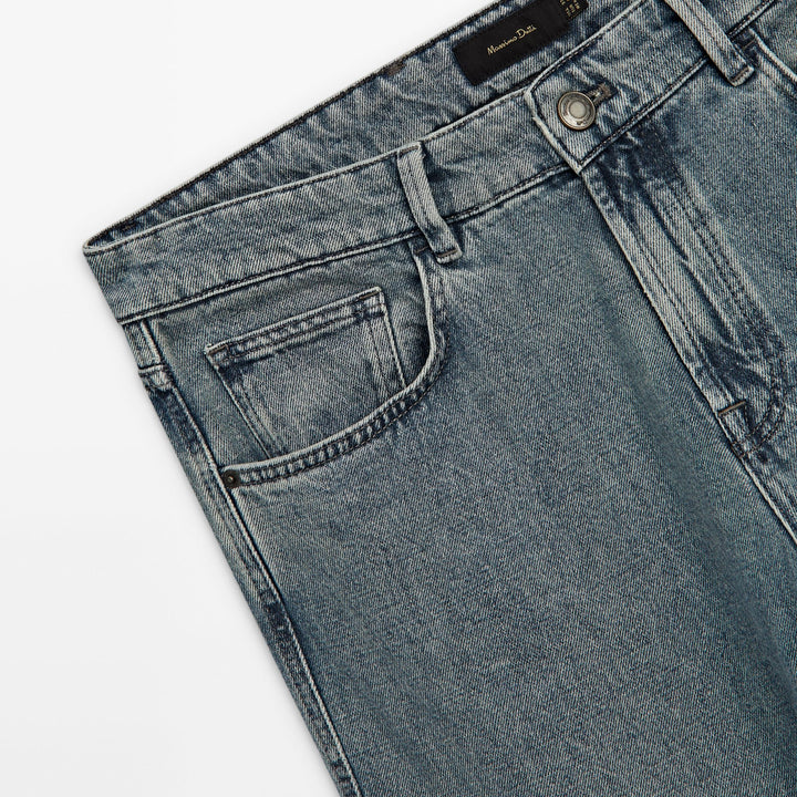 Moudda Massimo Dutti - Pantalon jean gris clair coupe fuselée - Tunisie 6