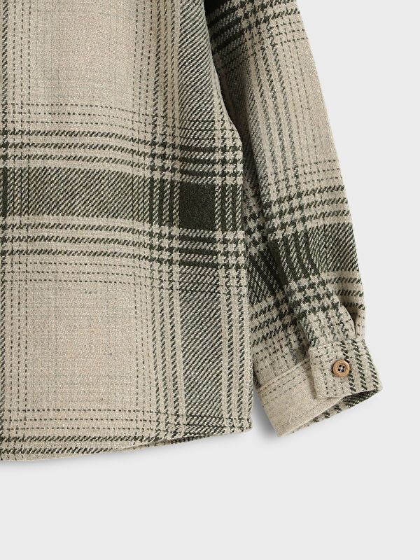 Moudda LC Waikiki - Chemise tissée manches longues Garçon Carreaux kaki - Tunisie 3