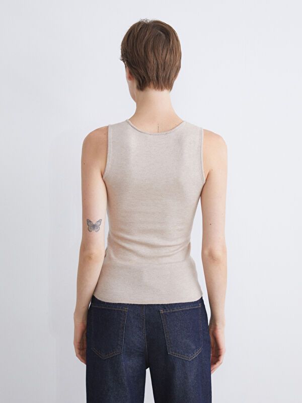 Moudda LC Waikiki - Pull tricot fin Femme Moi à l'avoine beige - Tunisie 4