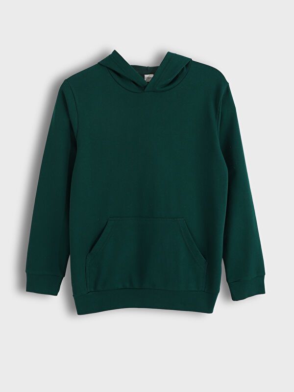 Moudda LC Waikiki - Sweatshirt basique en jersey Garçon Vert foncé - Tunisie 1