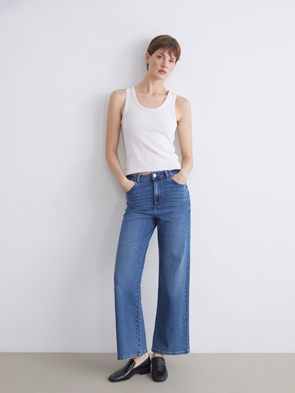 Moudda LC Waikiki - Pantalon tissé denim Femme Rodéo mid indigo - Tunisie 1