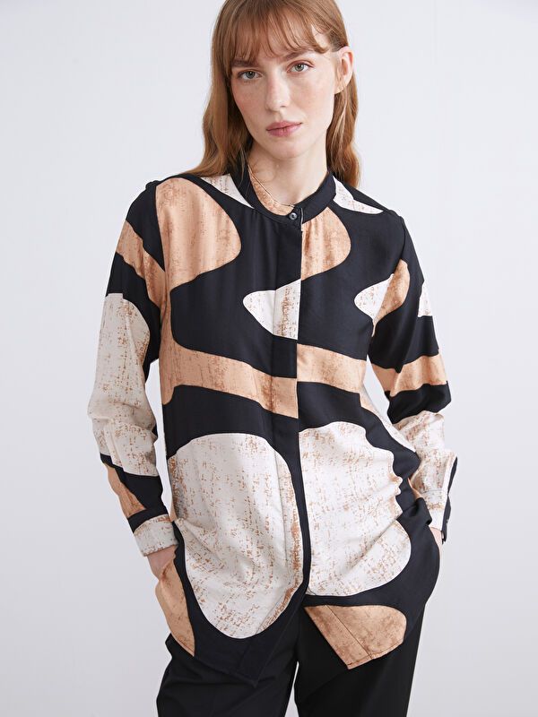 Moudda LC Waikiki - Tunique tissée imprimée manches longues Femme Imprimé mélange - Tunisie 1