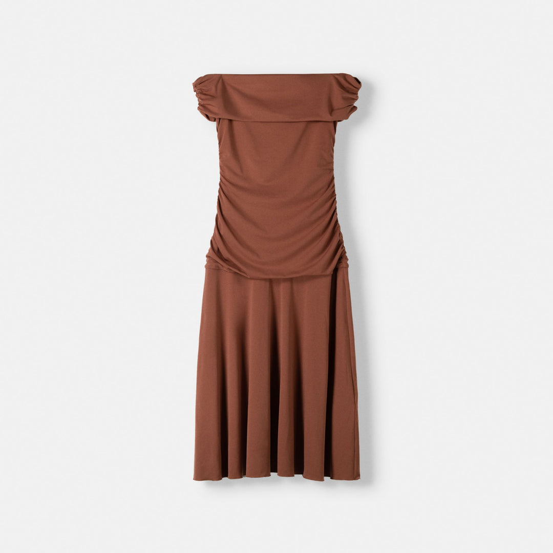 Moudda BERSHKA - Robe Mini Col Bardot à Volants - Tunisie 1