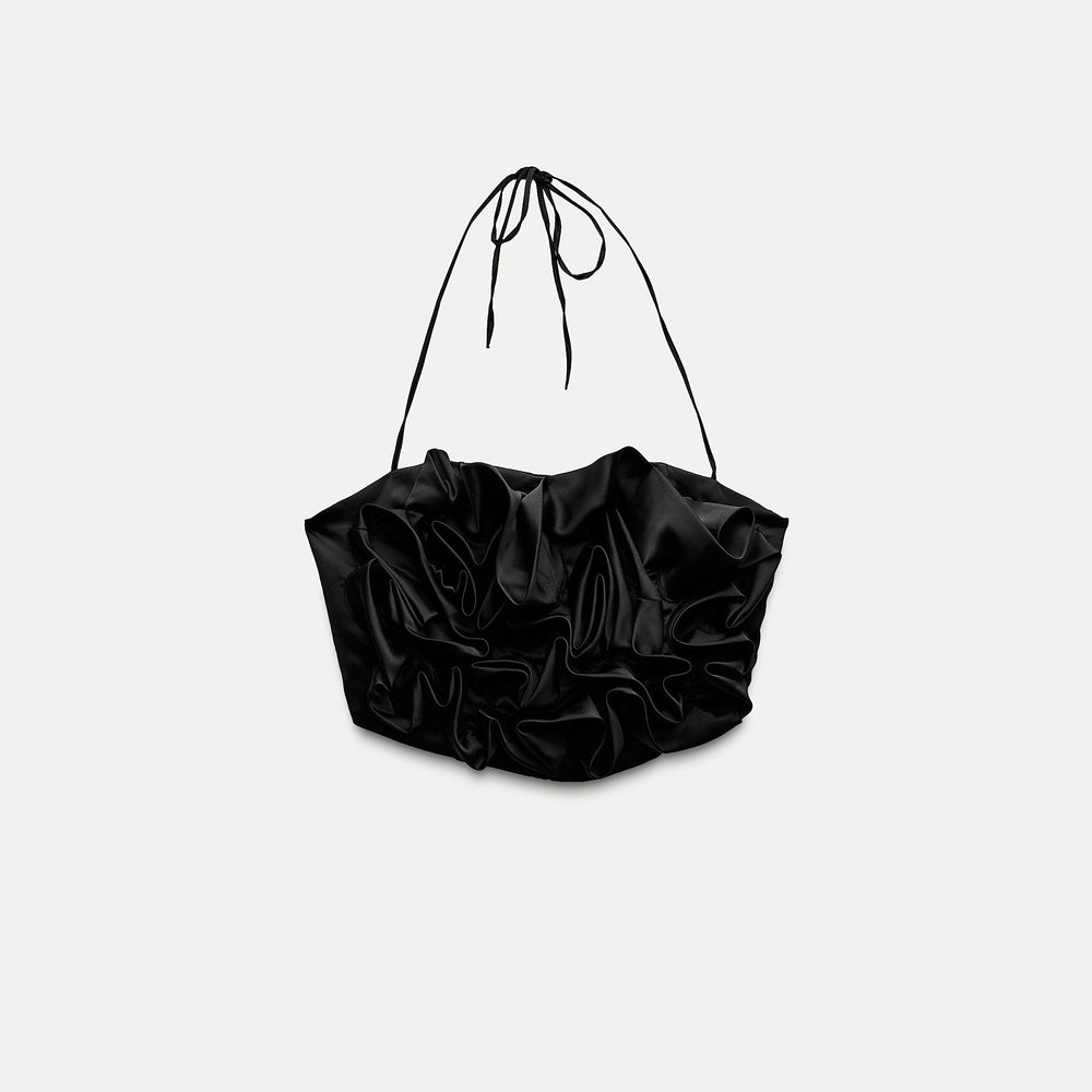 Moudda ZARA - Top satiné col licou fleur devant - Tunisie 2