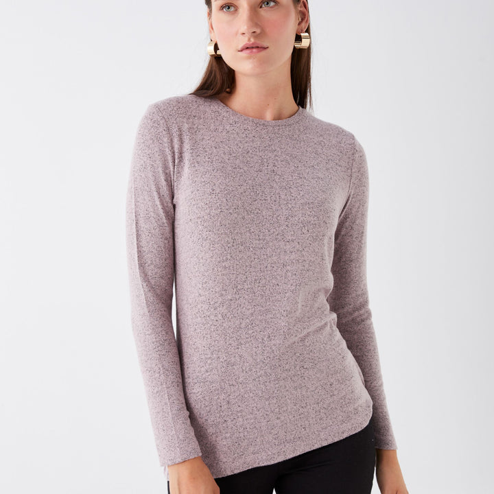 Moudda LC Waikiki - Body jersey manches longues Femme Mélange rose poudré - Tunisie 1