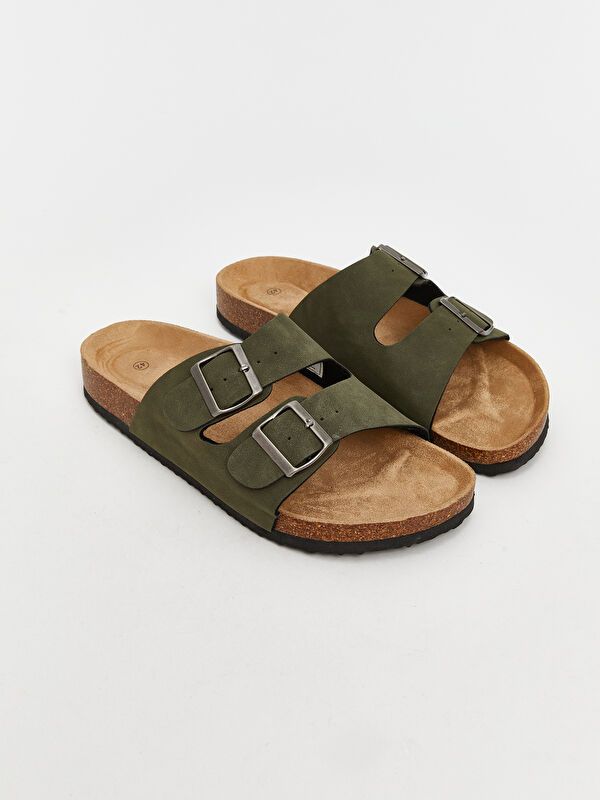 Moudda LC Waikiki - Pantoufles couleur Vert kaki pour hommes - Tunisie 1