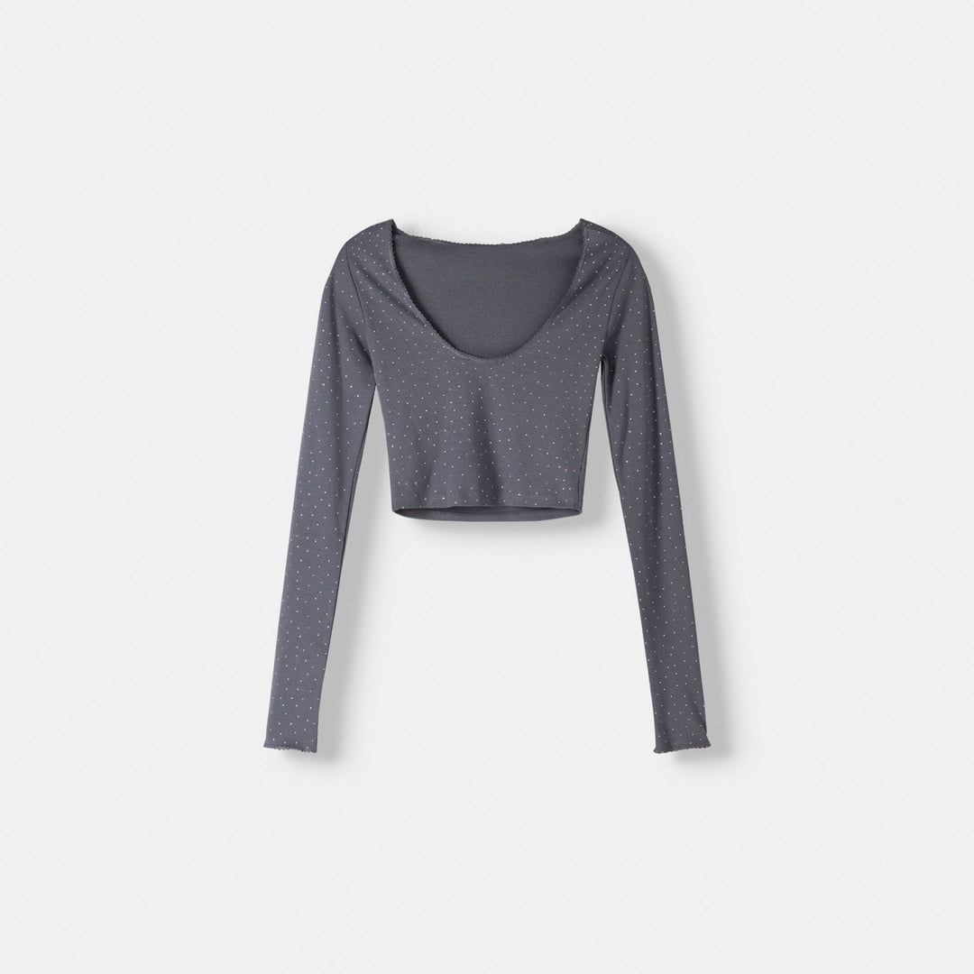 Moudda BERSHKA - Top Manches Longues Dos Nu à Strass - Tunisie 1