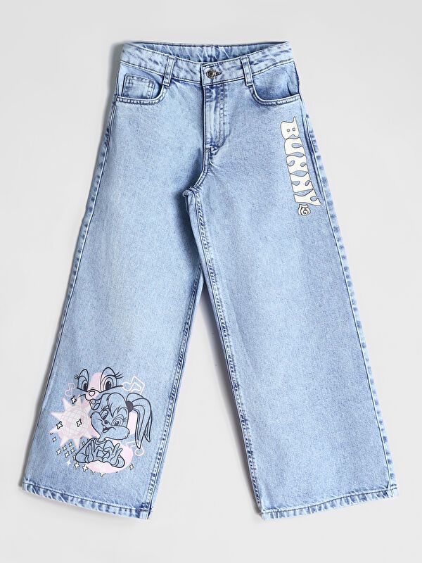 Moudda LC Waikiki - Pantalon tissé en denim Fille Acide bleu clair - Tunisie 1