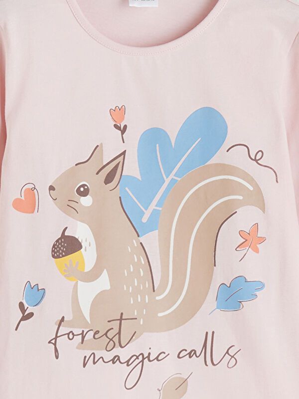 Moudda LC Waikiki - Pyjama en jersey manches longues moyen Fille Rose clair - Tunisie 3