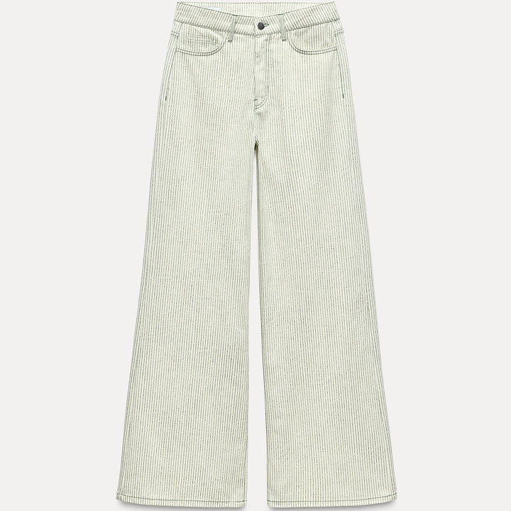 Moudda ZARA - Pantalon jambe large rayé imprimé coordonné - Tunisie 1