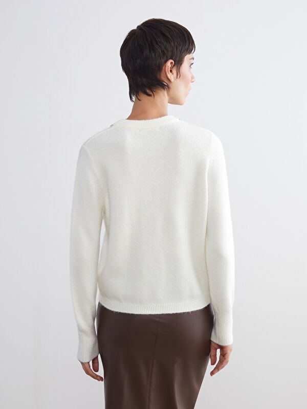 Moudda LC Waikiki - Pull tricot moyen Femme Mélange écru - Tunisie 4