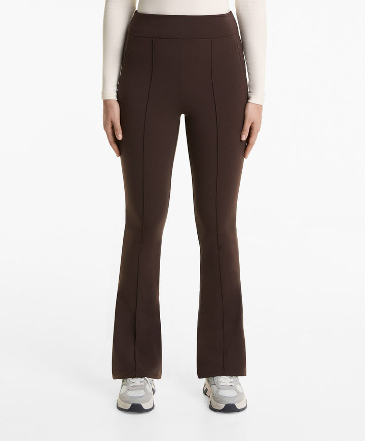 Moudda Oysho - Pantalon Long Flare Chaud - Taille Haute, Cheville, Zip & Couture - Tunisie 1