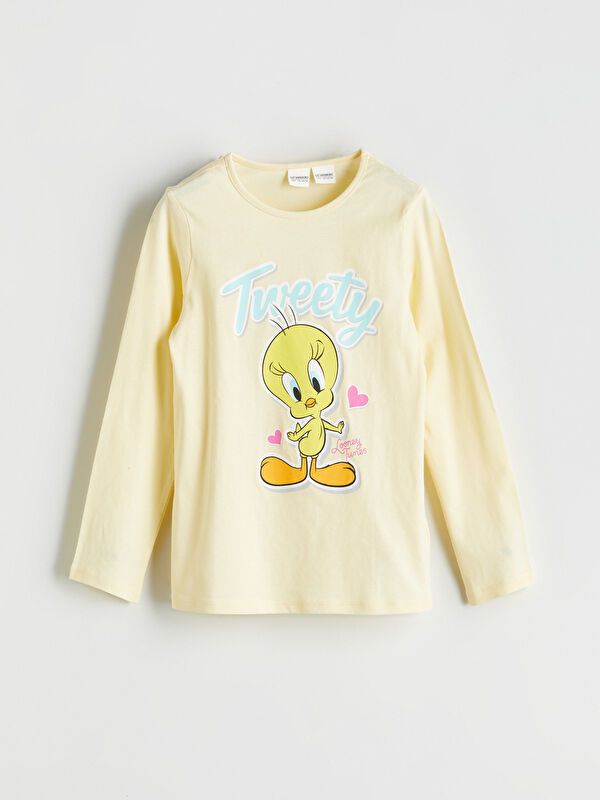 Moudda LC Waikiki - Pyjama en jersey manches longues moyen Fille Jaune clair - Tunisie 2