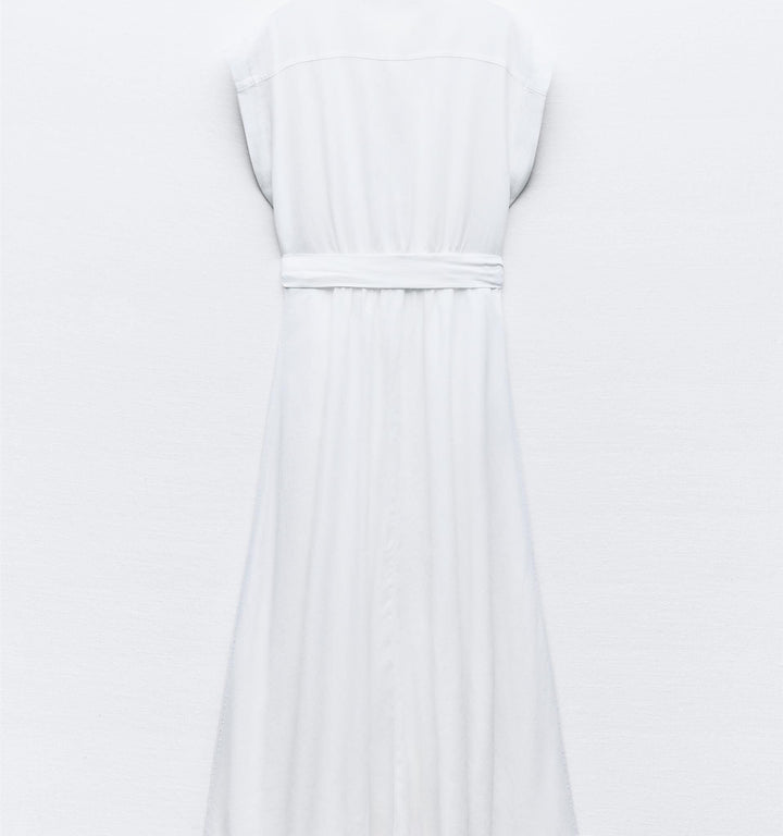 Moudda ZARA - Robe chemise lin/viscose manches courtes avec boucle - Tunisie 5