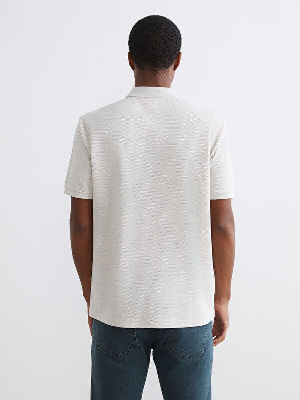 Moudda LC Waikiki - T-shirt col polo manches courtes en jersey pour Homme couleur Beige mélangé - Tunisie 4