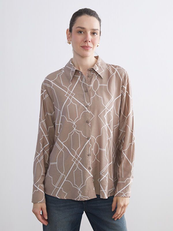 Moudda LC Waikiki - Chemise imprimée tissée cv à manches longues pour Femmes - Tunisie 1