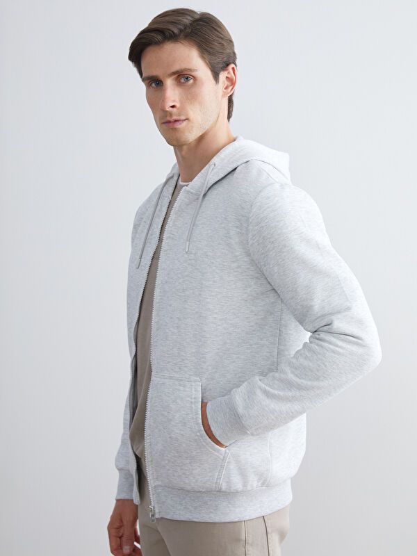 Moudda LC Waikiki - Cardigan jersey basique Homme Mélange gris clair - Tunisie 2
