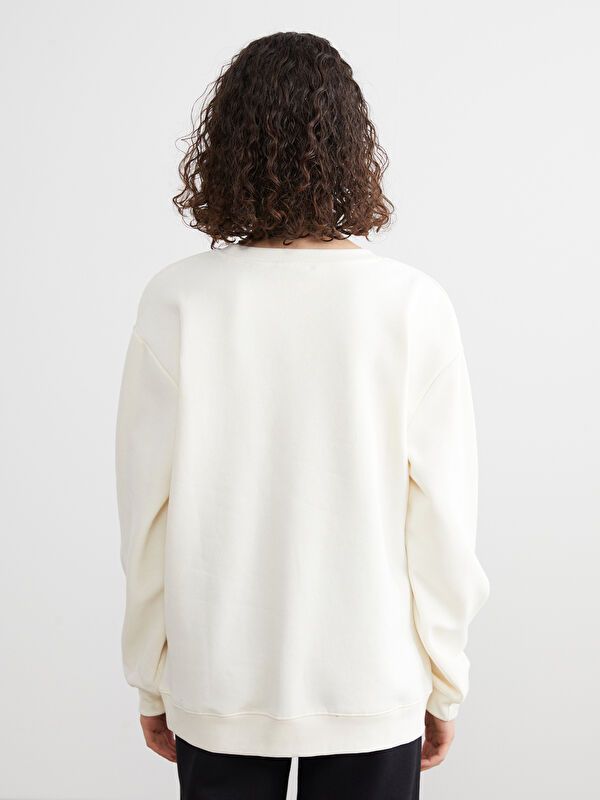 Moudda LC Waikiki - Sweatshirt en jersey sous licence Femme Beige clair - Tunisie 4