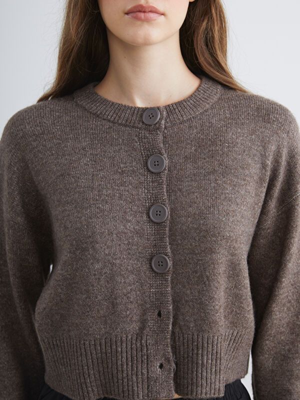 Moudda LC Waikiki - Cardigan en tricot Femme Brun - Tunisie 3