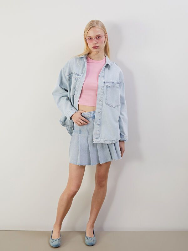 Moudda LC Waikiki - Chemise tissée à manches longues en jean pour Femmes - Tunisie 2