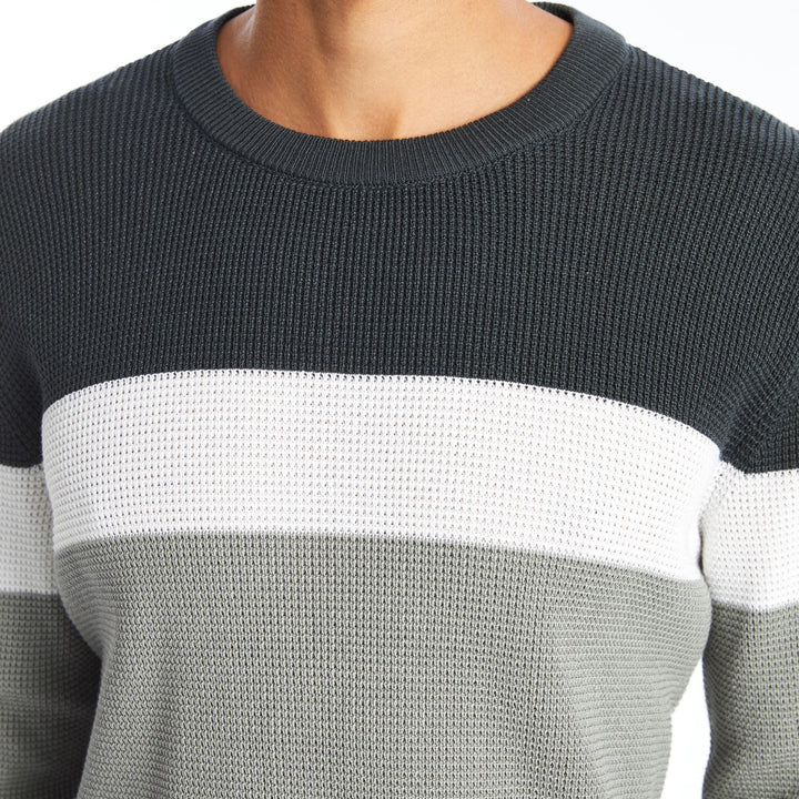Moudda LC Waikiki - Pull rayé en tricot Homme Gris - Tunisie 3