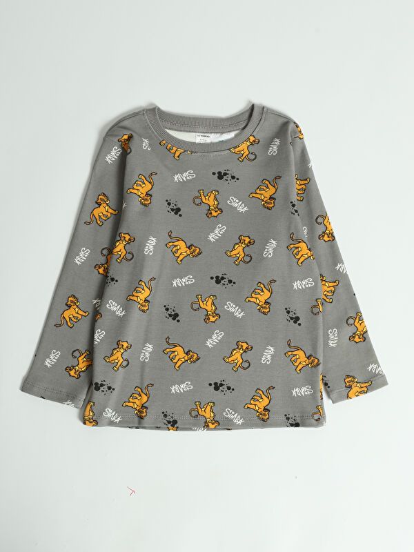 Moudda LC Waikiki - Pyjama manches longues en jersey couleur Gris foncé imprimé pour garçons - Tunisie 2