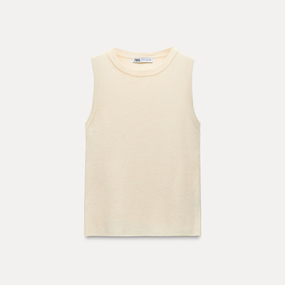 Moudda ZARA - Top col droit sans manches toucher cachemire - Tunisie 2