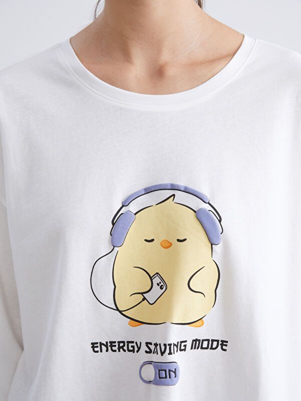 Moudda LC Waikiki - Pyjama manches longues Femme Imprimé lilas foncé - Tunisie 3