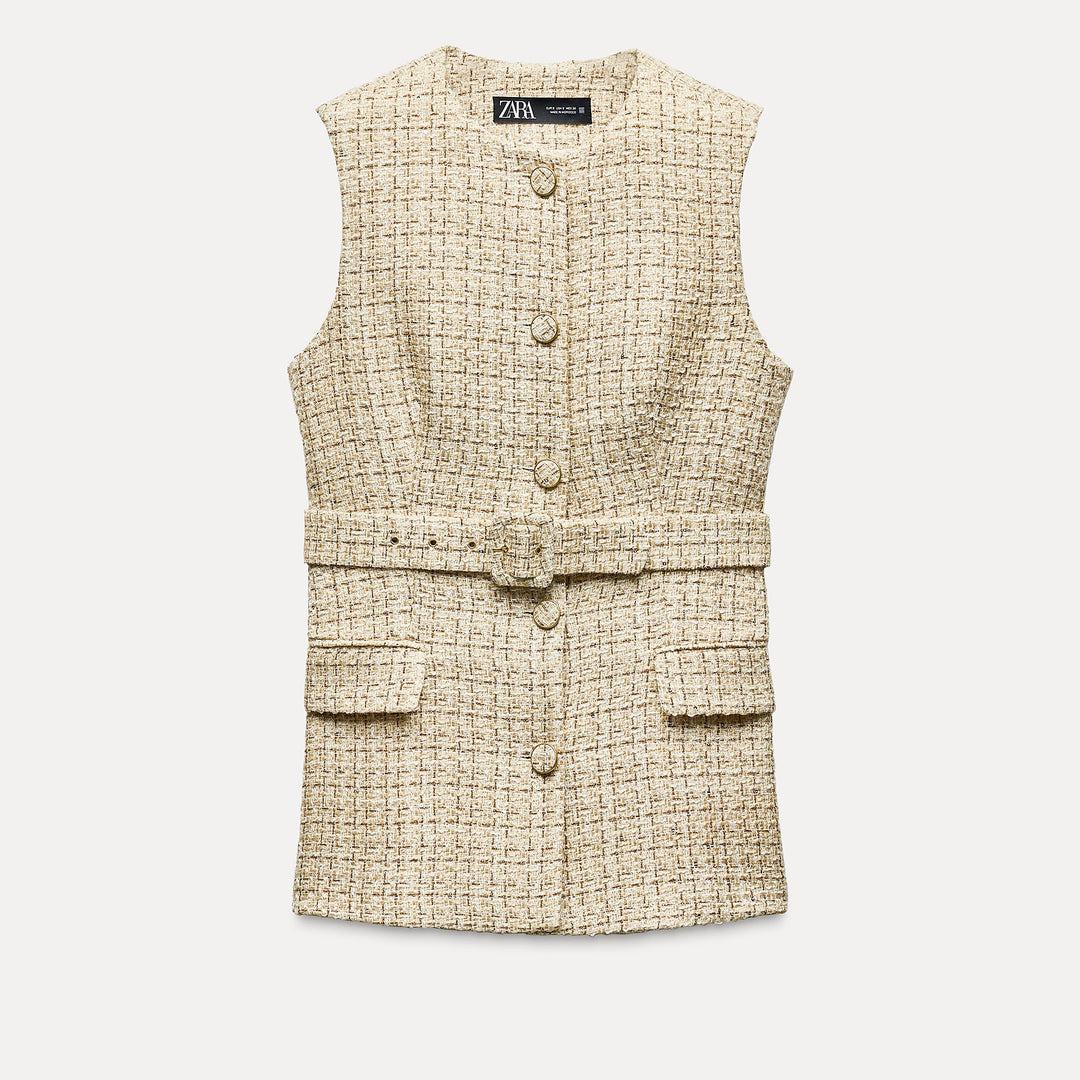 Moudda ZARA - Gilet tissu ceinture doublée - Tunisie 2