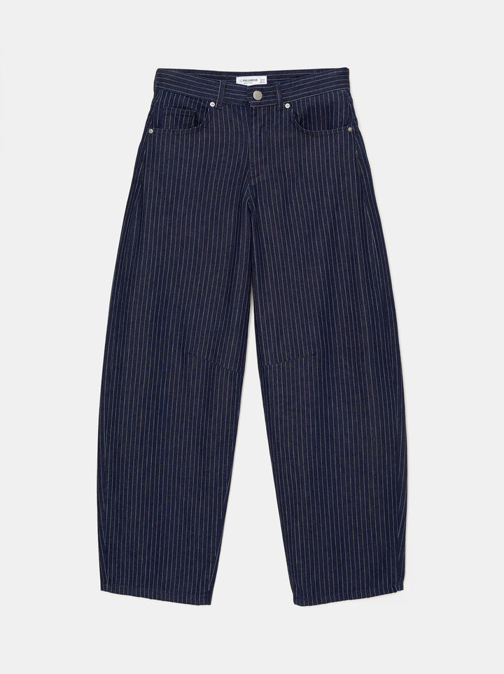 Moudda PULL & BEAR - Pantalon Denim Ballon Passant Capsule Rayures - Tunisie 2