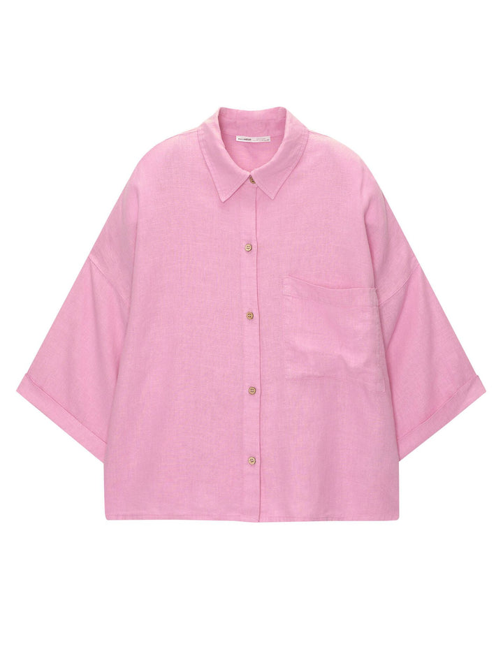 Moudda PULL & BEAR - Chemise Pacific Rustique Teinture Garment Rose - Tunisie 1