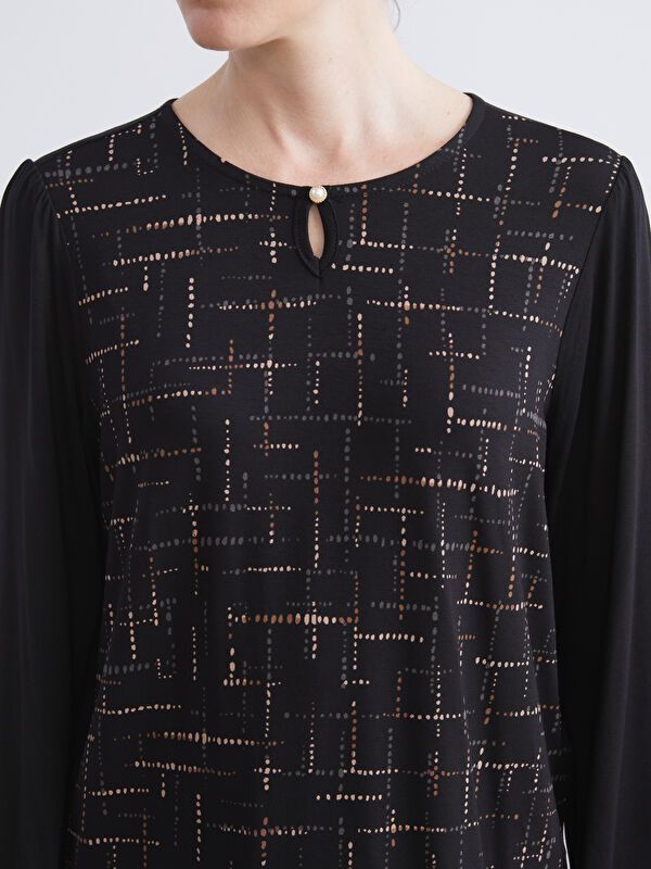 Moudda LC Waikiki - T-shirt fin à manches longues en jersey imprimé cv pour Femmes - Tunisie 3