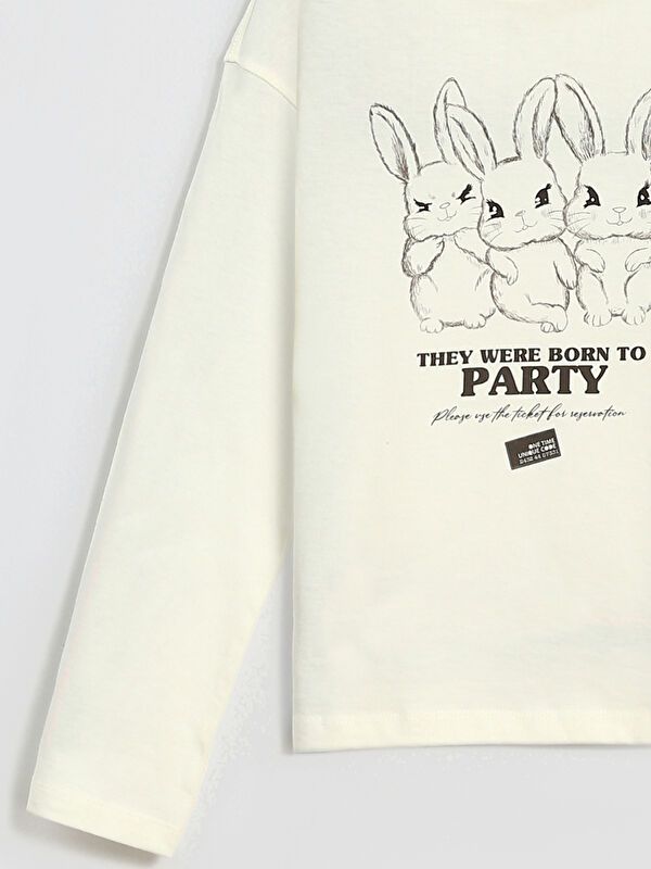 Moudda LC Waikiki - Body en jersey manches longues Fille Ecru - Tunisie 3