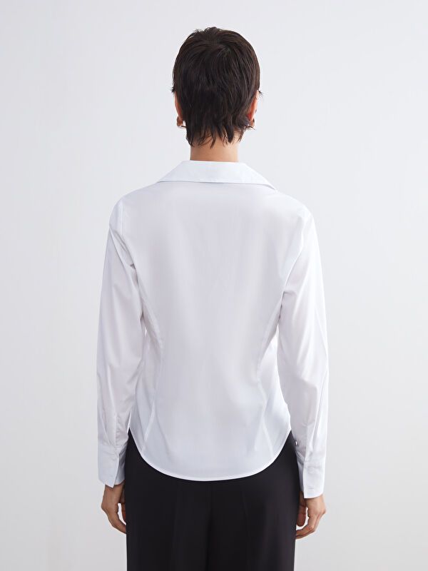 Moudda LC Waikiki - Chemise tissée manches longues Femme Ecru - Tunisie 4