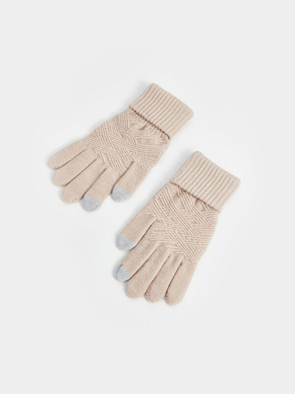 Moudda LC Waikiki - Gants tricot Femme Beige - Tunisie 1