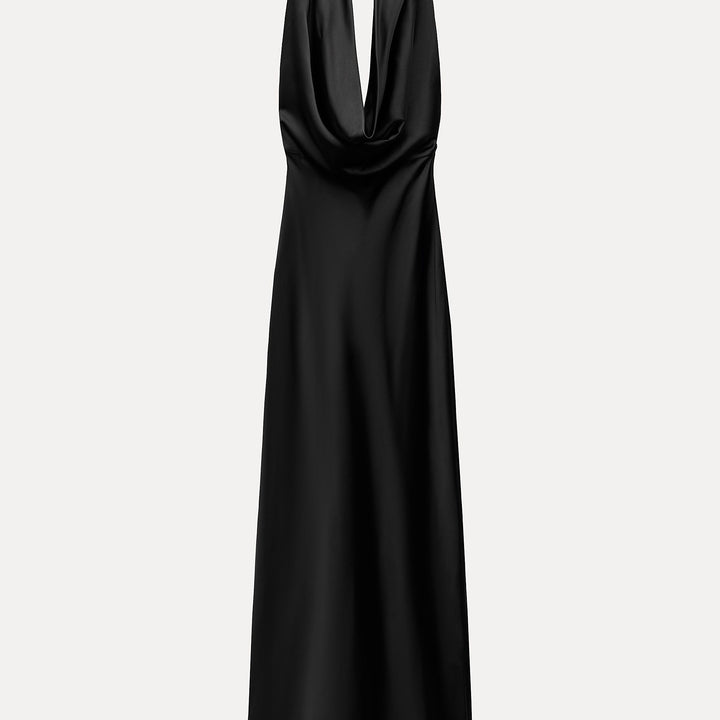 Moudda ZARA - Robe mi-longue satin bustier, drapée, dos dénudé - Tunisie 1