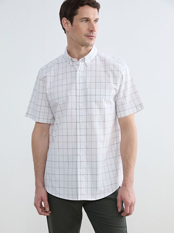 Moudda LC Waikiki - Chemise à carreaux manches courtes en tissu pour Homme - Tunisie 1