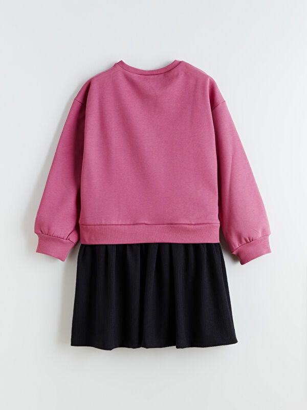 Moudda LC Waikiki - Robe manches longues en jersey couleur Rose poussiéreux pour filles - Tunisie 4