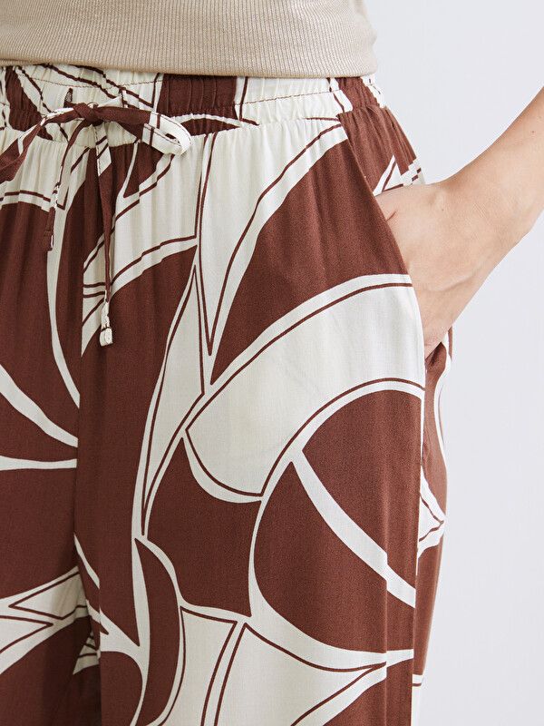 Moudda LC Waikiki - Pantalon fin en tissu pour Femme couleur Marron imprimé - Tunisie 3