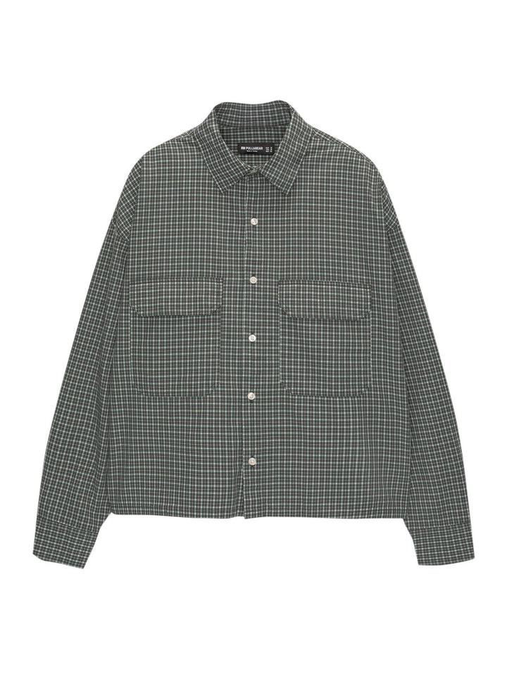 Moudda PULL & BEAR - Chemise - Popeline Micro-Carreaux & Poches - Tunisie 1