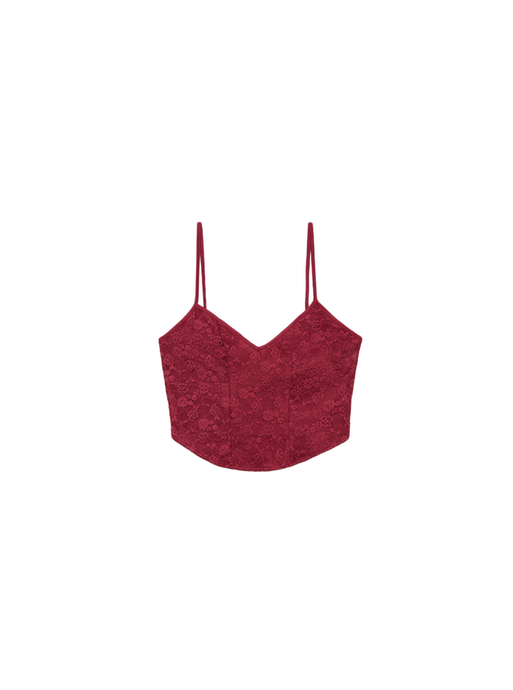 Moudda STRADIVARIUS - T-Shirt Crop Top en Dentelle - Tunisie 4
