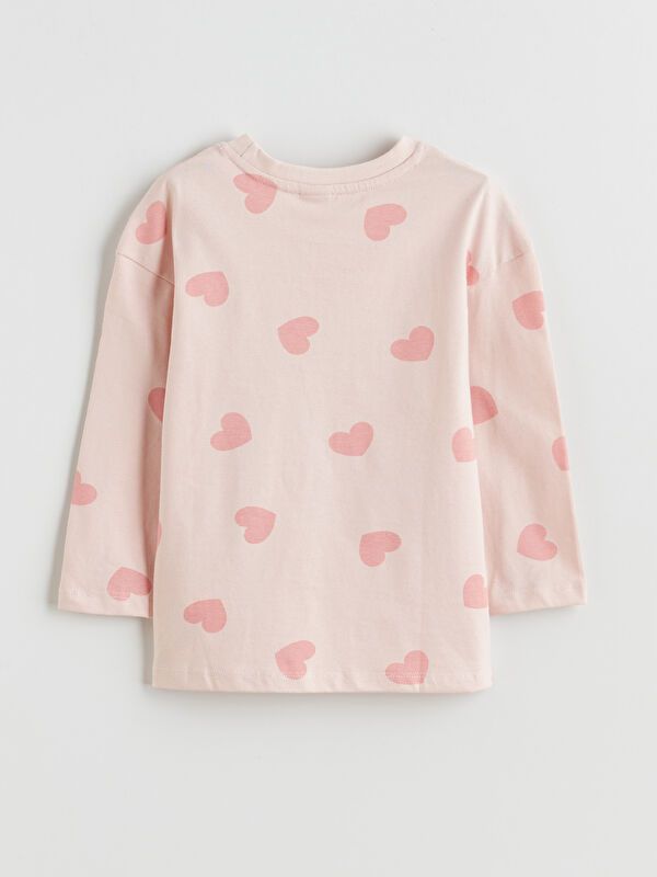 Moudda LC Waikiki - Pyjama manches longues en jersey mi-saison couleur Rose clair imprimé pour filles - Tunisie 3